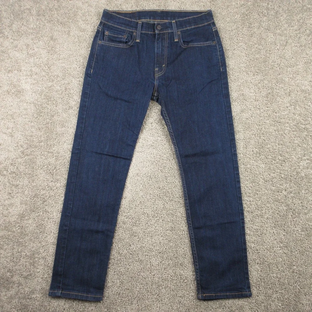 Levis Jeans Mens 30x30 Blue 502 Regular Tapered Dark Wash Stretch Denim Pants
